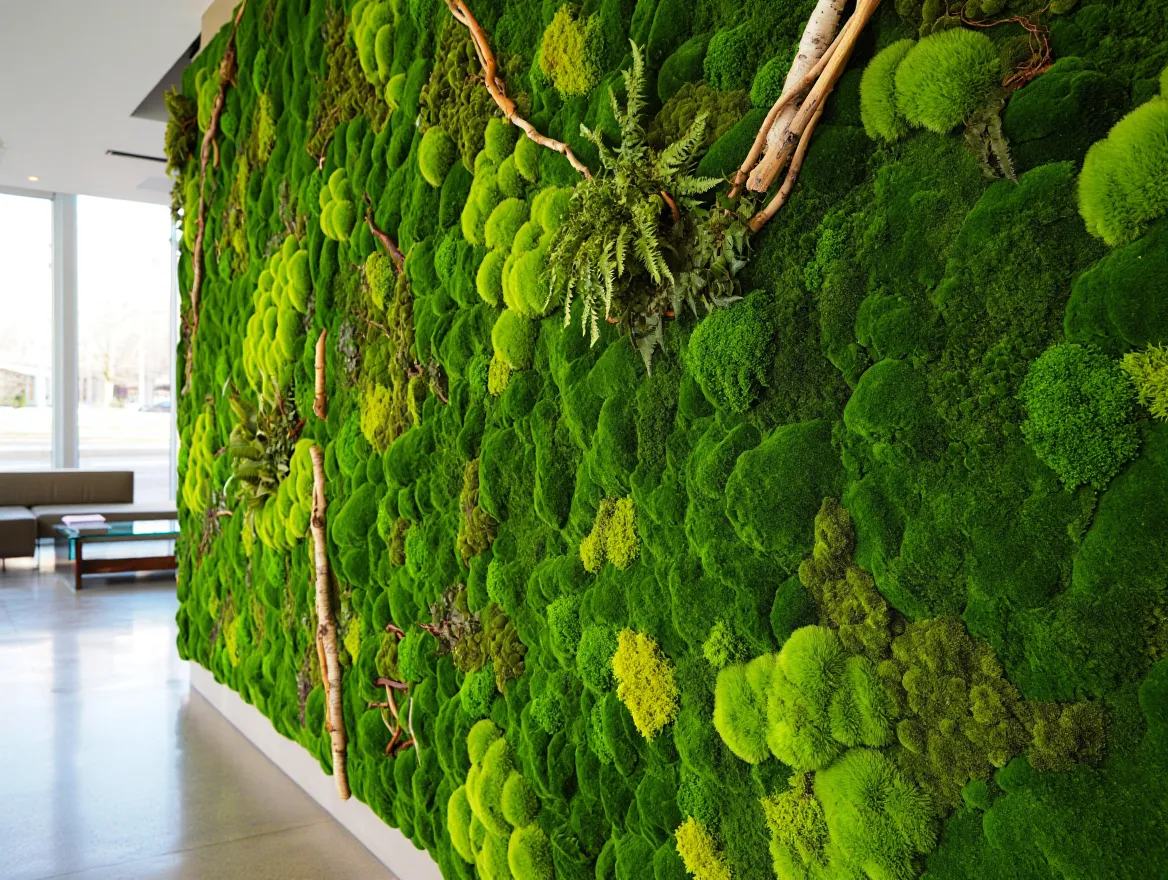 moss wall installation
